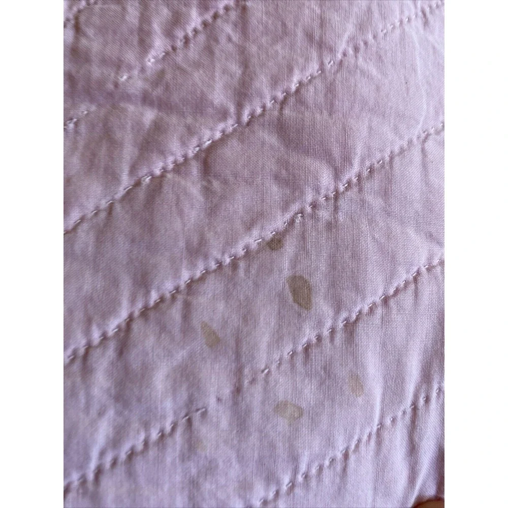 Handmade Quilt Pink Vintage Reversible Diamond Fan Stitched Cottagecore Fair